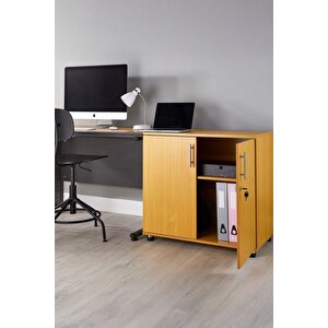 Ofis Dolabı Ofis Büro Mobilyası Evrak Dolabı Lüks Modern Kapaklı Raf Mobilya Kayın Organizer