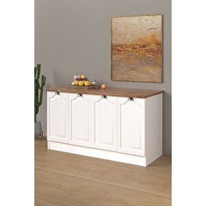 160 Cm %100 Mdf Greena White Ada Mutfak, Modern Mutfak Adası, Mutfak Yemek Masası, Bar Masası