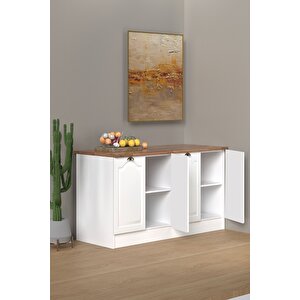 160 Cm %100 Mdf Greena White Ada Mutfak, Modern Mutfak Adası, Mutfak Yemek Masası, Bar Masası