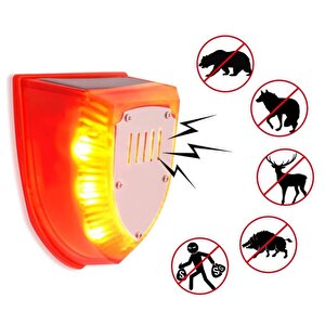 Köpek Si̇lah Sesli̇ Hayvan Kovucu Alarm Ci̇hazi Gece Çalişir Solar Panelli̇