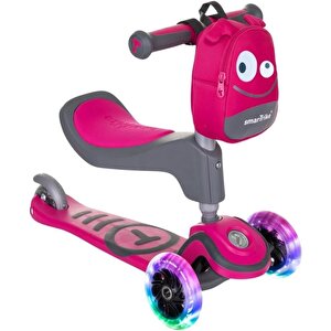 Smartrike T1 3'ü 1 Arada Oturaklı Ve Çantalı Çocuk Scooterı (15 Ay - 5 Yaş) -pembe