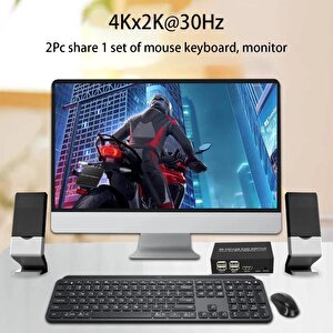 4306 Hdmi Kvm Switch 2 Port Usb Type C 2 Pc Tek Kasa Klavye Mouse Kontrol Çoklayıcı
