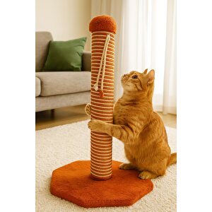 Pet Sekizgen Kedi Tırmalama Platformu Kırmızı
