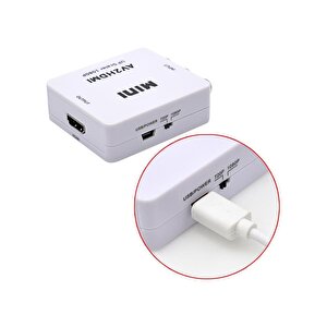 Rca Av To Hdmi Çevirici Dönüştürücü Adaptör '-beyaz