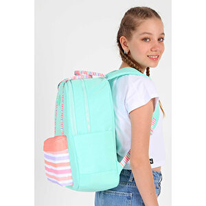 Su Geçirmez Kumaş Kız Çocuk Çok Gözlü Ortopedik Sırt Okul Çantası K1767