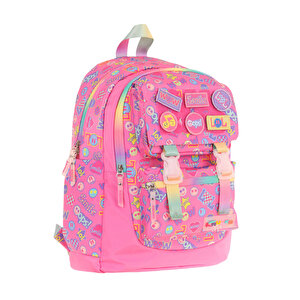 Elatae Su Geçirmez Kumaş Kız Çocuk Çok Gözlü Ortopedik Sırt Okul Çantası L5237