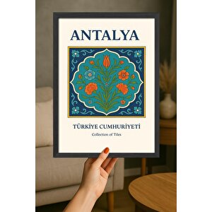 Duvar Tablosu - Kültürel Şehir Tasarımı, Ahşap Çerçeve - Sanatsal Duvar Dekorasyonu - Antalya