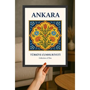 Duvar Tablosu - Kültürel Şehir Tasarımı, Ahşap Çerçeve - Sanatsal Duvar Dekorasyonu - Ankara