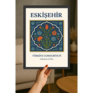 Duvar Tablosu - Kültürel Şehir Tasarımı, Ahşap Çerçeve - Sanatsal Duvar Dekorasyonu - Eskişehir