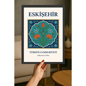 Duvar Tablosu - Kültürel Şehir Tasarımı, Ahşap Çerçeve - Sanatsal Duvar Dekorasyonu - Eskişehir