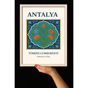 Duvar Tablosu - Kültürel Şehir Tasarımı, Ahşap Çerçeve - Sanatsal Duvar Dekorasyonu - Antalya