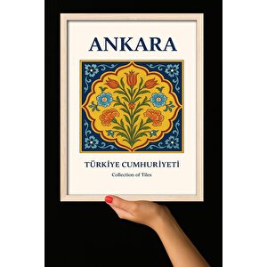 Duvar Tablosu - Kültürel Şehir Tasarımı, Ahşap Çerçeve - Sanatsal Duvar Dekorasyonu - Ankara
