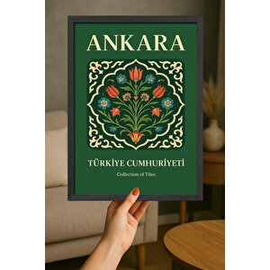 Duvar Tablosu - Kültürel Şehir Tasarımı, Ahşap Çerçeve - Sanatsal Duvar Dekorasyonu - Ankara