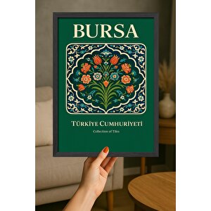 Duvar Tablosu - Kültürel Şehir Tasarımı, Ahşap Çerçeve - Sanatsal Duvar Dekorasyonu - Bursa