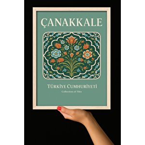 Duvar Tablosu - Kültürel Şehir Tasarımı, Ahşap Çerçeve - Sanatsal Duvar Dekorasyonu - Çanakkale