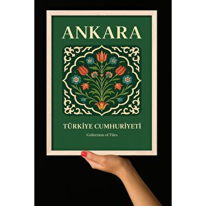 Duvar Tablosu - Kültürel Şehir Tasarımı, Ahşap Çerçeve - Sanatsal Duvar Dekorasyonu - Ankara