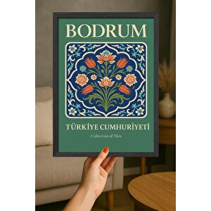 Duvar Tablosu - Kültürel Şehir Tasarımı, Ahşap Çerçeve - Sanatsal Duvar Dekorasyonu - Bodrum