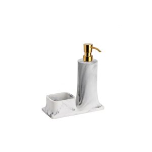 Tezgah Üstü Deterjanlık Ve Süngerlik Mermer Desenli/gold 216x102x195 Mm