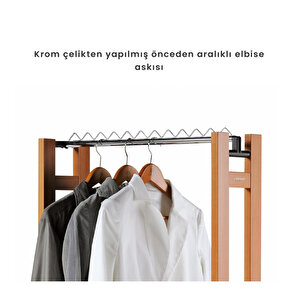 Snake 90 Katlanabilir Elbise Askısı Ceviz Rengi