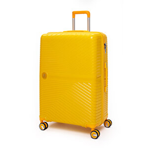 Exclusive Pro Polipropilen Büyük Boy Kırılmaz Valiz Sarı 5239