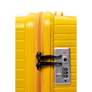 Elatae Exclusive Pro Polipropilen Büyük Boy Kırılmaz Valiz Sarı 5239
