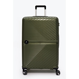 Exclusive Pro Polipropilen Büyük Boy Kırılmaz Valiz Haki 5239