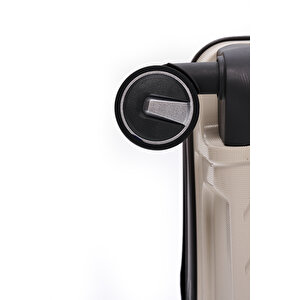 Elatae Exclusive Pro Polipropilen Kırılmaz 2'li Valiz Seti Kabin Boy Ve Makyaj 2'li Set Bej - Antrasit 5239