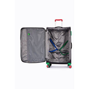 Ultra Light Kumaş Büyük Boy Valiz Siyah Bnt2800