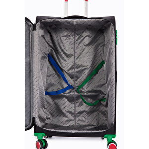 United Colors Of Benetton Ultra Light Kumaş Büyük Boy Valiz Siyah Bnt2800