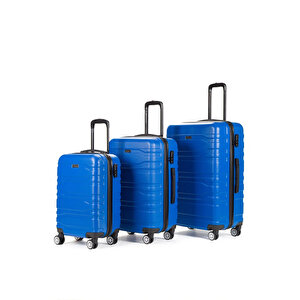 Unisex Büyük - Orta - Kabin Boy 3'lü Valiz Seti Sax 123x