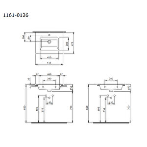 Milano Etajerli Lavabo 60 Cm Parlak Beyaz 1161-001-0126