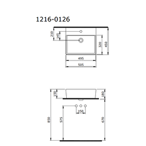 Milano Tezgah Üstü Lavabo 50 Cm Parlak Siyah 1216-005-0126