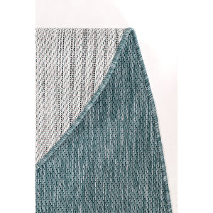 Tema 9036 Turkuaz Sisal Hasır İç Dış Mekan Kilim Dekoratif Bahçe Balkon Salon Halısı 120x180 cm