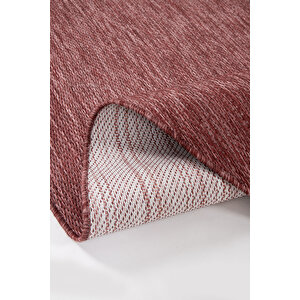 Tema 9039 Bordo Sisal Hasır İç Dış Mekan Kilim Dekoratif Bahçe Balkon Salon Halısı 200x300 cm