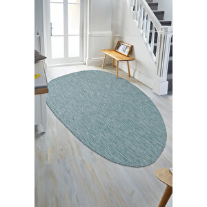 Tema 9036 Turkuaz Sisal Hasır İç Dış Mekan Kilim Dekoratif Bahçe Balkon Salon Halısı 160x230 cm
