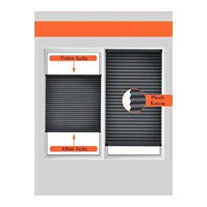 Antrasit Plise Perde Katlanır Cam Balkon Perdesi - Ofis Perdesi - Mutfak Perdesi - Salon Perdesi 40x100 cm