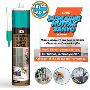 Beyaz Duşakabin Lavabo Küvet Pvc Plastik Silikon Silikonu Mutfak Küf Tutmaz 280 Ml
