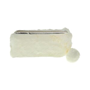 Peluş Kalem Çantası Krem Pc897