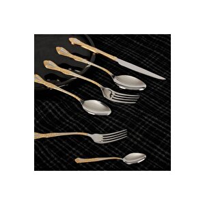 Margaret 36 Parça Kaşık Çatal Bıçak Takımı - Gold