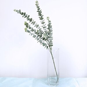 Lüks Yapay Çiçek Aranjman Seti – 1 Adet Okaliptus Dalı + 3 Adet Delphinium Çiçeği + 7 Dallı Kırmızı Bahardalı Demeti