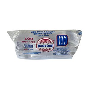 Dağyüce Plastik Şeffaf Sup Kaşık - Tatlı Kaşığı - 100 Adetlik Paket