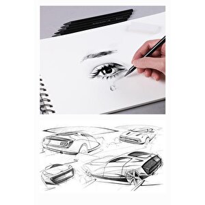 Telli Eskiz Defteri A5 Spiralli 50 Yaprak 1 Adet 120 Gr 148x210 Mm Karakalem Sketch Book Üstten Açılmalı Ezkiz Defteri