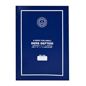 Gülpaş 8 Ders Yoklamalı Ders Defteri Mavi Plastik Kapak 384