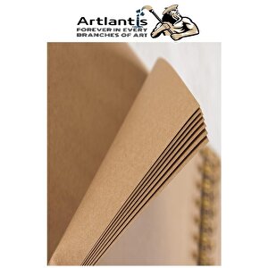 Telli A5 Kraft Eskiz Defteri Spiralli 50 Yaprak Karakalem Çizim Seti Fatih Dereceli Kalem Yandan Açmalı Sketch Pad Sigi