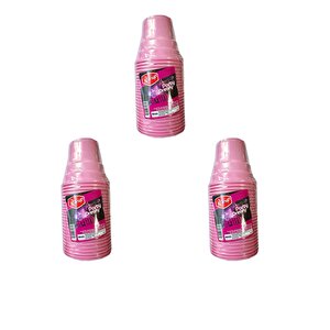Roll-up Party Dreams Parti Davet Piknik Renkli Plastik Sert Mika Bardak - Pembe - 25'li 3 Paket