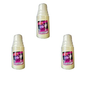 Roll-up Party Dreams Parti Davet Piknik Renkli Plastik Sert Mika Bardak - Sarı - 25'li 3 Paket