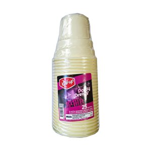 Roll-up Party Dreams Parti Davet Piknik Renkli Plastik Sert Mika Bardak - Sarı - 25'li Paket