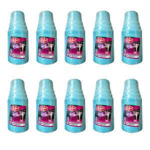 Roll-up Party Dreams Parti Davet Piknik Renkli Plastik Sert Mika Bardak - Turkuaz - 25'li 10 Paket