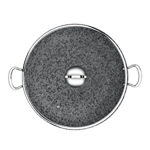Bri̇oni̇ Stone-h 38 Cm Çi̇zi̇lmez Yanmaz Yapişmaz İndüksi̇yonlu Şef Tenceresi̇
