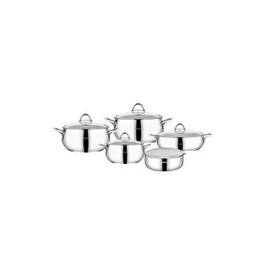 10 Parça Cook Steelbox Paslanmaz Çelik Tencere Ve Saklama Kabı